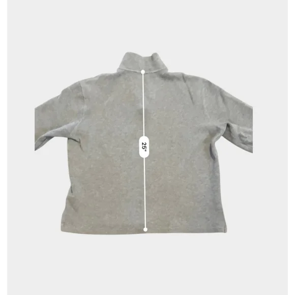 Polo Ralph Lauren Men’s Heather Gray Quarter-Zip Sweater Green Logo Sz L - Picture 4 of 7